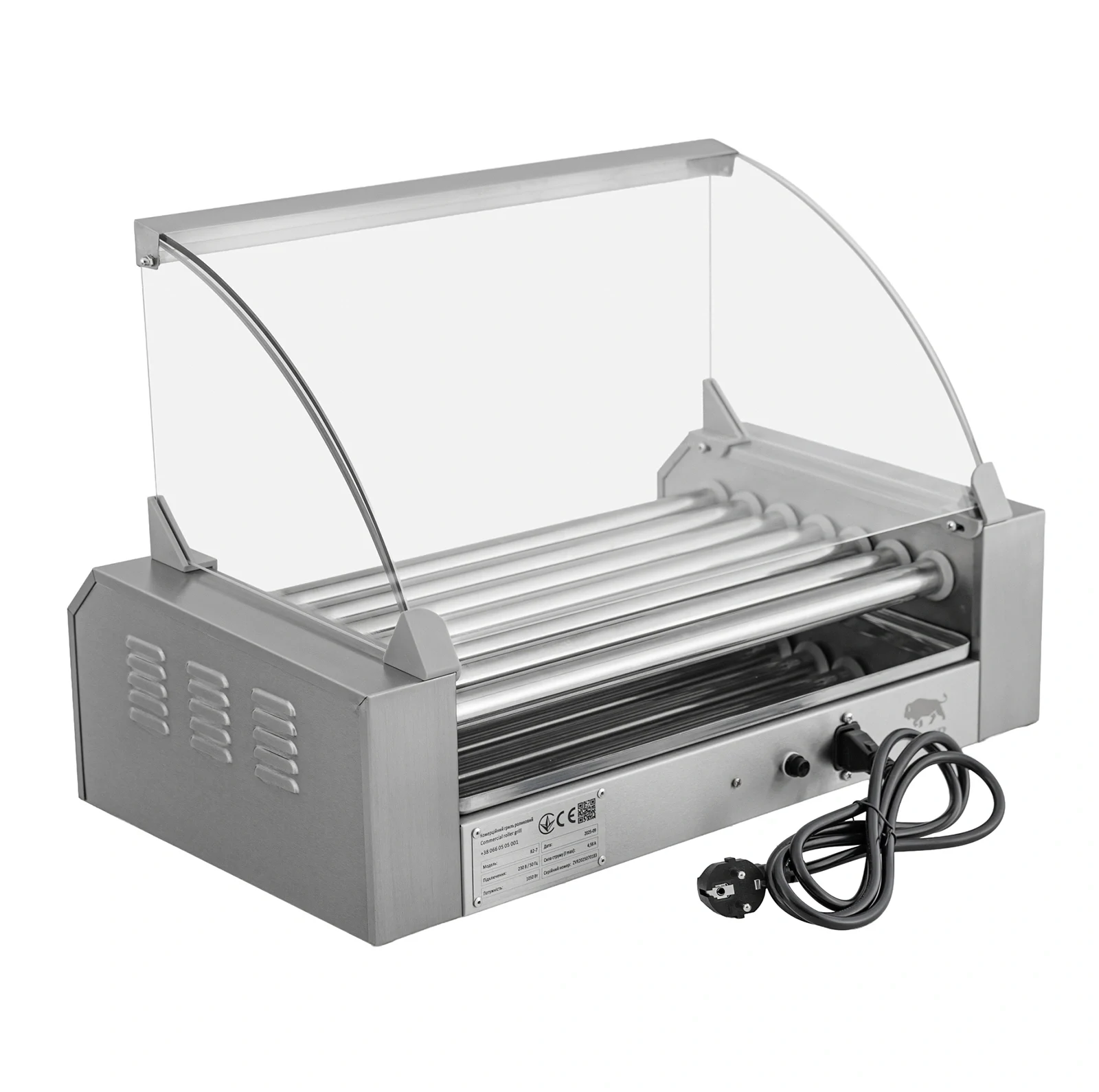Гриль роликовий ZUVER Berlin Lux R2-7G із захисним склом 1050W 1