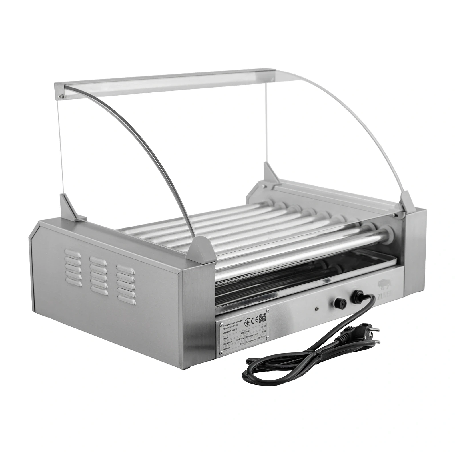 Гриль роликовый ZUVER Berlin Lux R2-9G с защитным стеклом 1350W 1