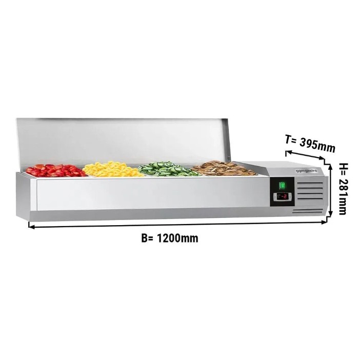 Холодильная витрина PREMIUM - 1200x395мм GGM Gastro AGG124END 0