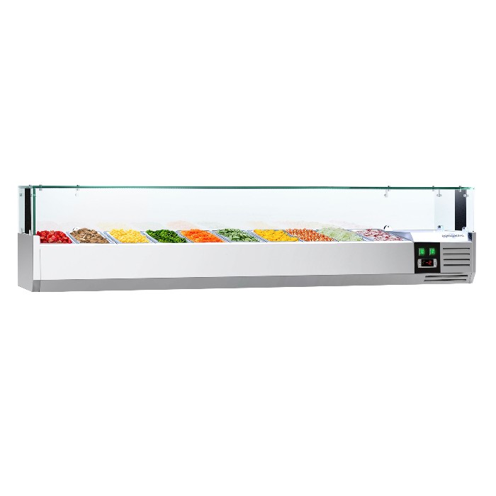 Холодильная витрина 1500x335мм - 7x GN 1/4 PREMIUM GGM Gastro AGS203LND 1