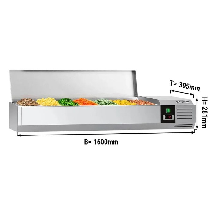 Холодильная витрина 1600x395мм - 7x GN 1/3 PREMIUM GGM Gastro AGG164END 2