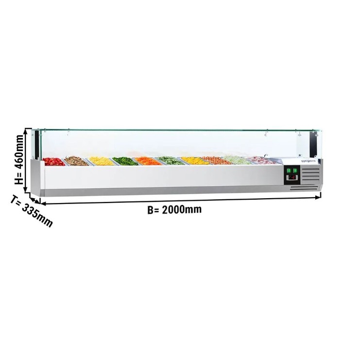 Холодильная витрина 1500x335мм - 7x GN 1/4 PREMIUM GGM Gastro AGS203LND 0