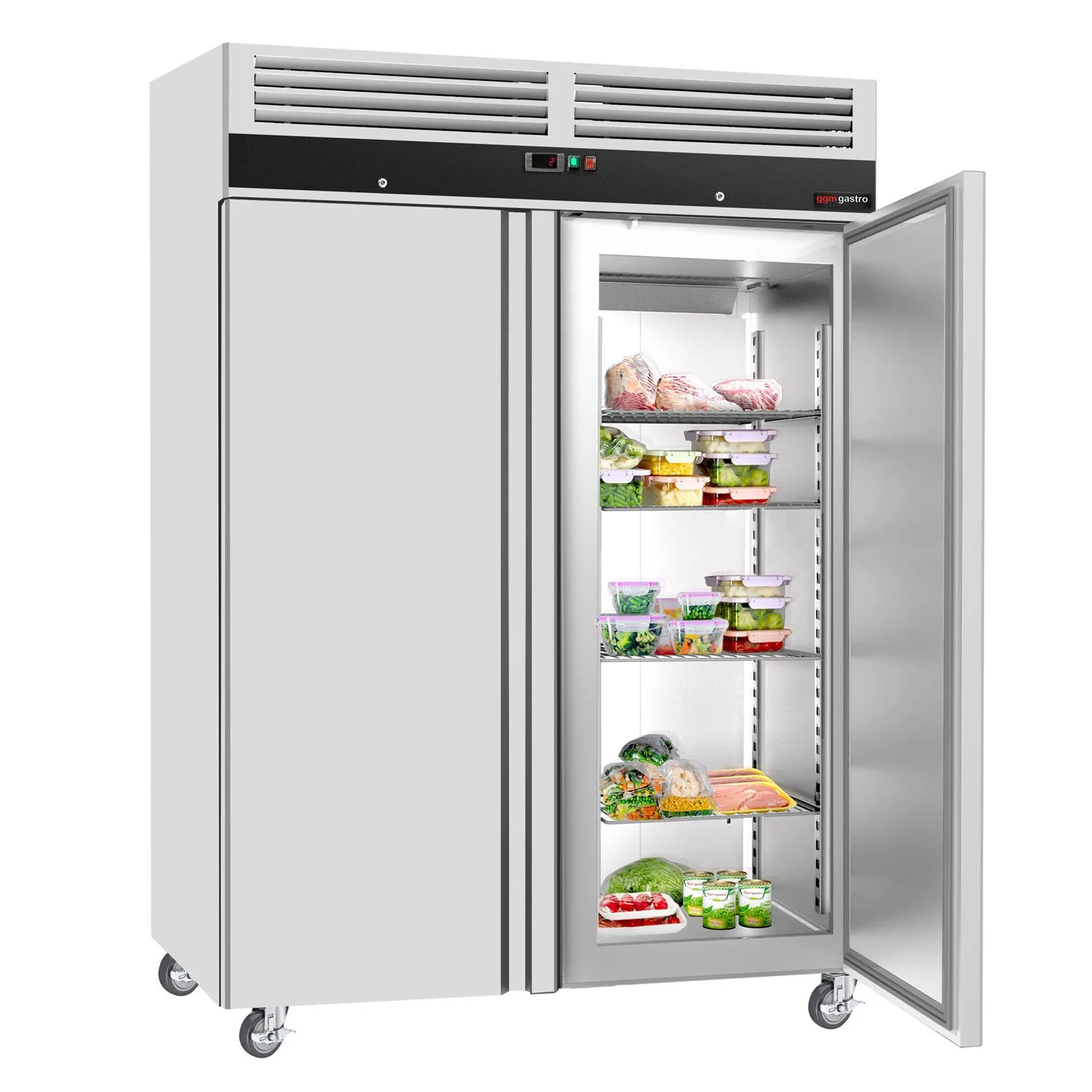 Холодильный шкаф из нержавеющей стали ECO-GN 2/1-960 л GGM GASTRO KSJ1400ND 2