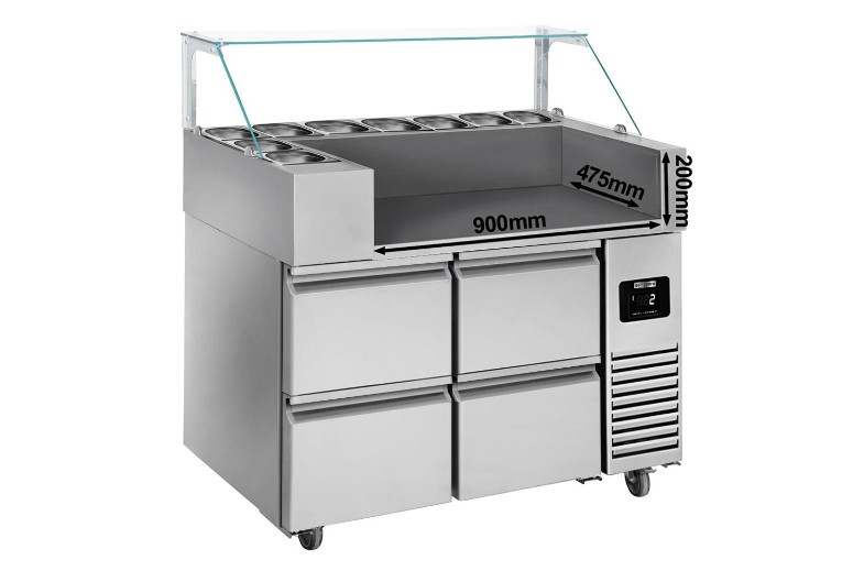 Холодильний стіл / Саладетта - 1.21 x 0.7 м / 4 висув. секції GGM Gastro ZBF127DN#2#SBF1212 0