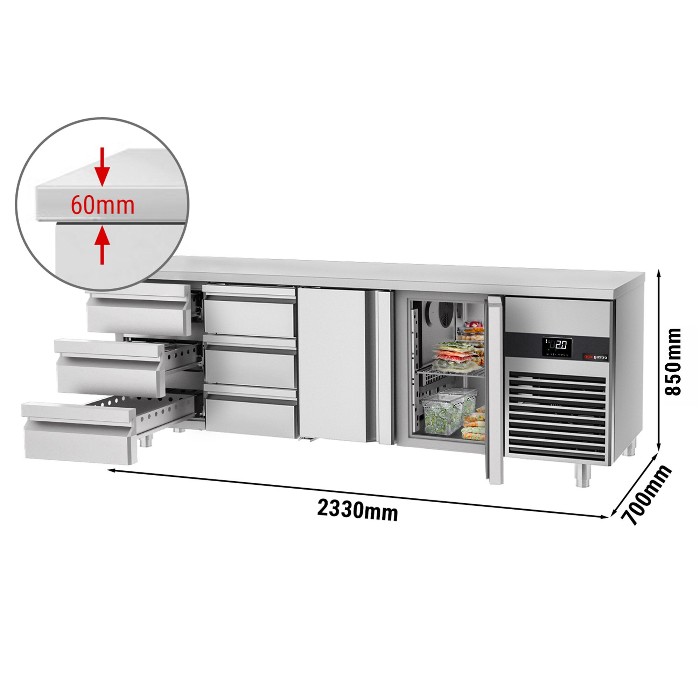 Холодильний стіл GGM Gastro KTF227ND-EF#2T#6S 0