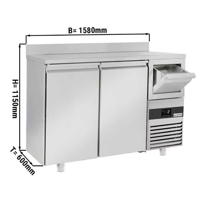 Холодильный стол для бара 1,58 m - 2 стеклянных дверей GGM Gastro BGKF156DN 0