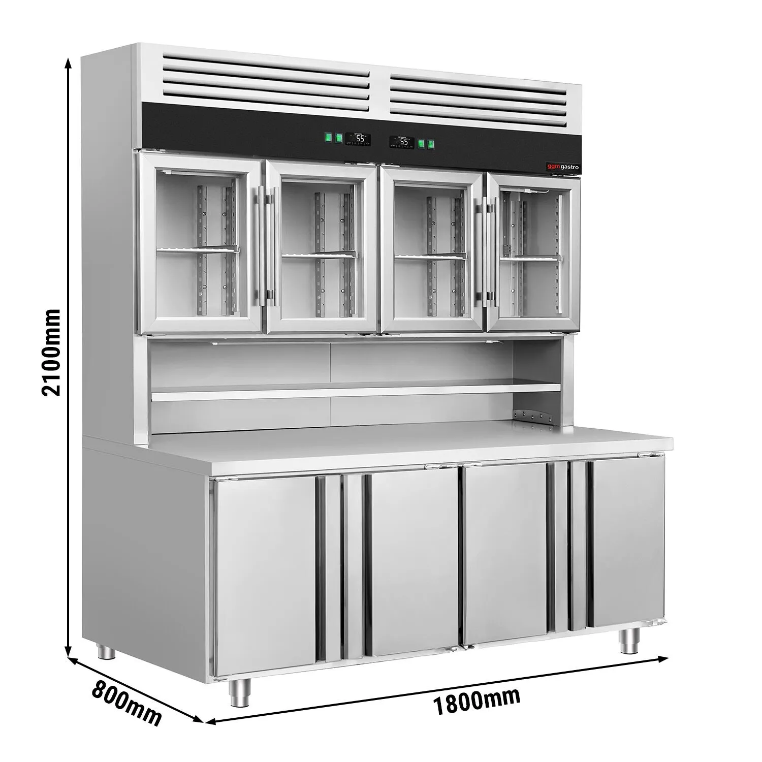 Холодильный стол с горкой холодильная GGM-Gastro KKC4T8 0