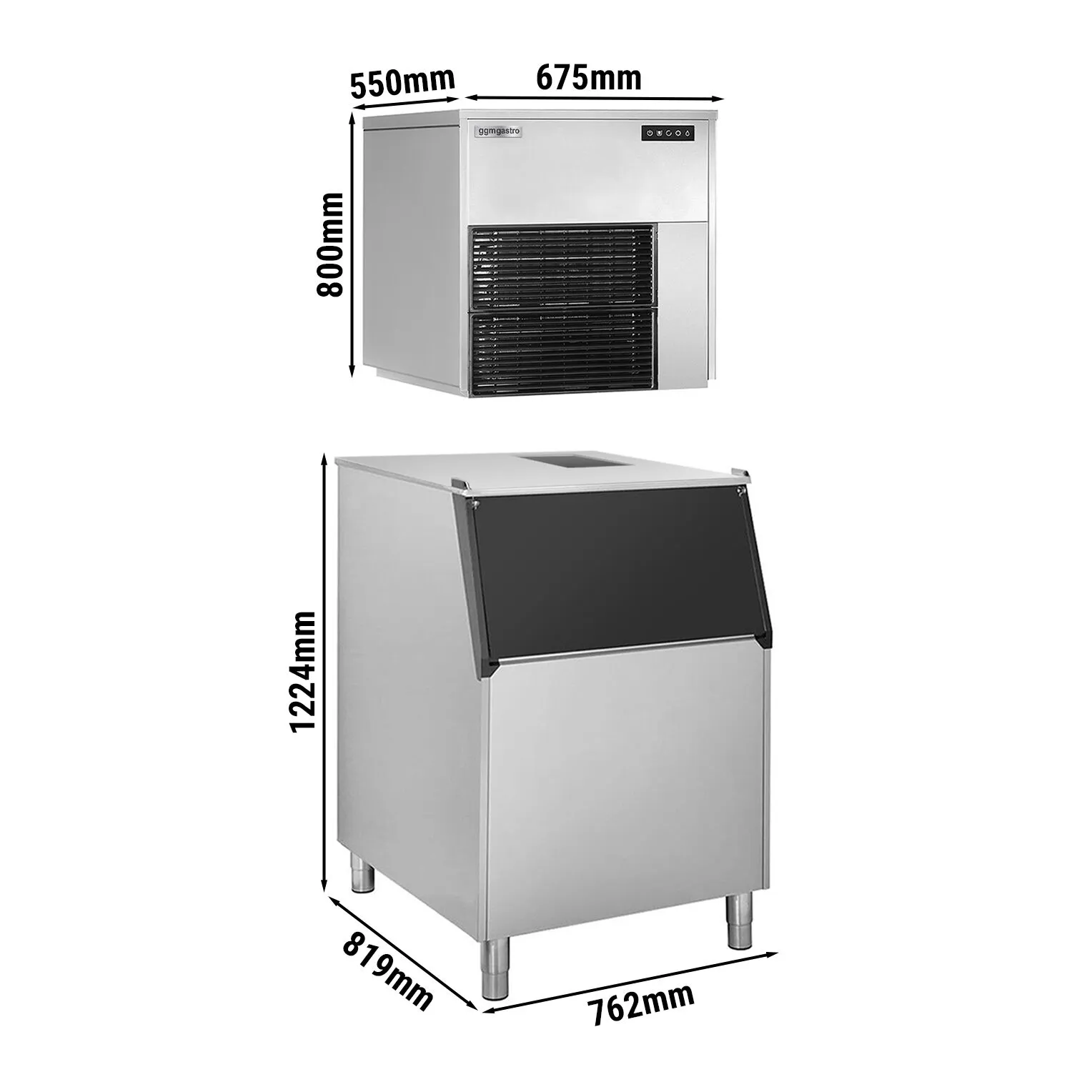 Льодогенератор - 565 кг / 24 ч GGM Gastro FEI565#EVI200F 0