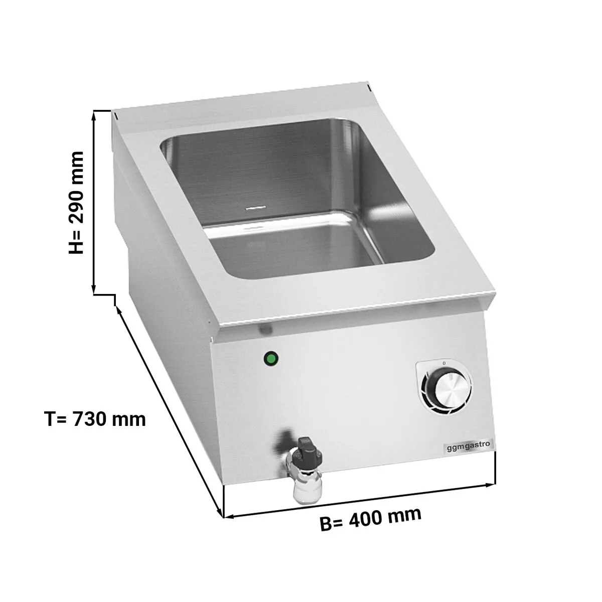 Мармит настольный электрический профессиональный GGM-Gastro EBMB473B 0