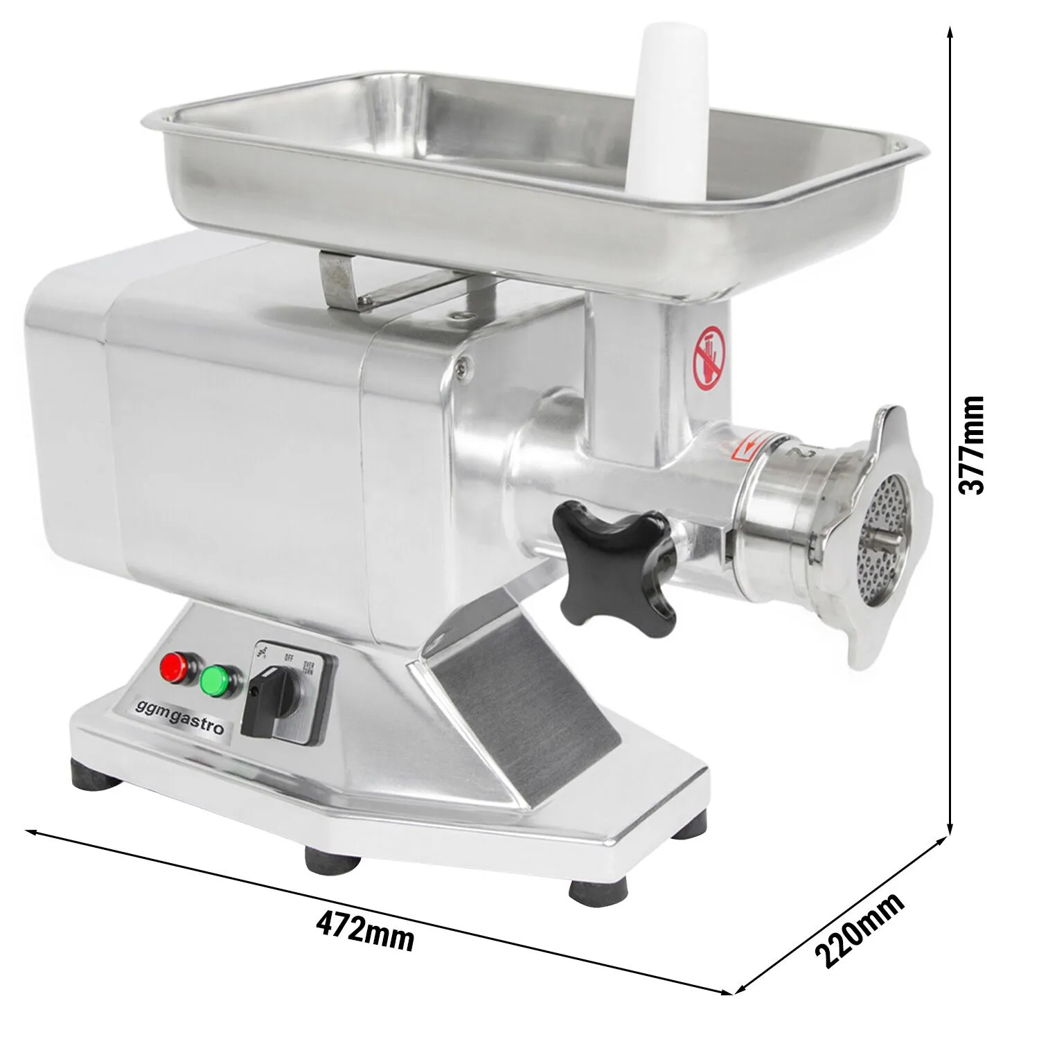 М'ясорубка професійна - 120 кг/година GGM Gastro 22 FWH85 850W мотор мідний, горловина з нержавіючої сталі, реверс непостійний 1
