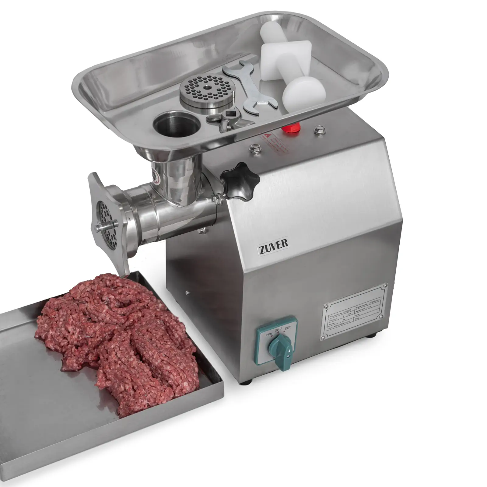 Мясорубка профессиональная ZUVER Grinder LUX 850W Reverse мотор медный горловина из нержавеющей стали 1