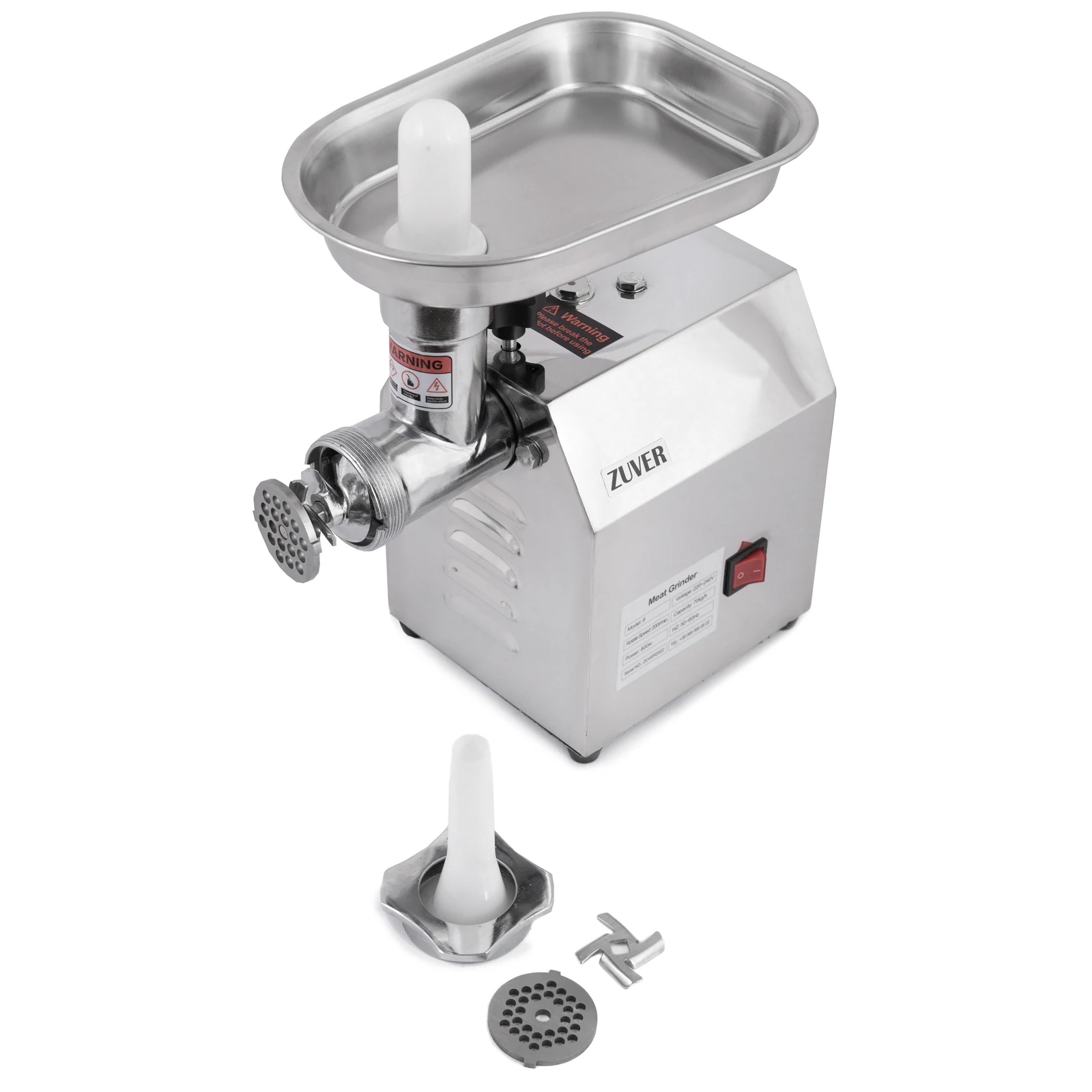 Мясорубка профессиональная ZUVER Grinder Profi Budget 600W мотор алюминий горловина из стали 2