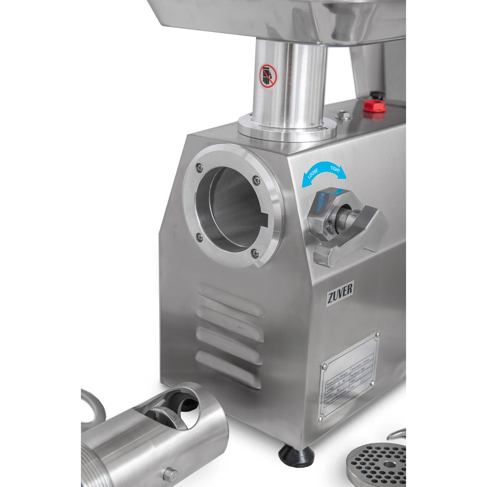 Мясорубка промышленная ZUVER Grinder LUX 1100W Reverse мотор медный горловина из нержавеющей стали 4