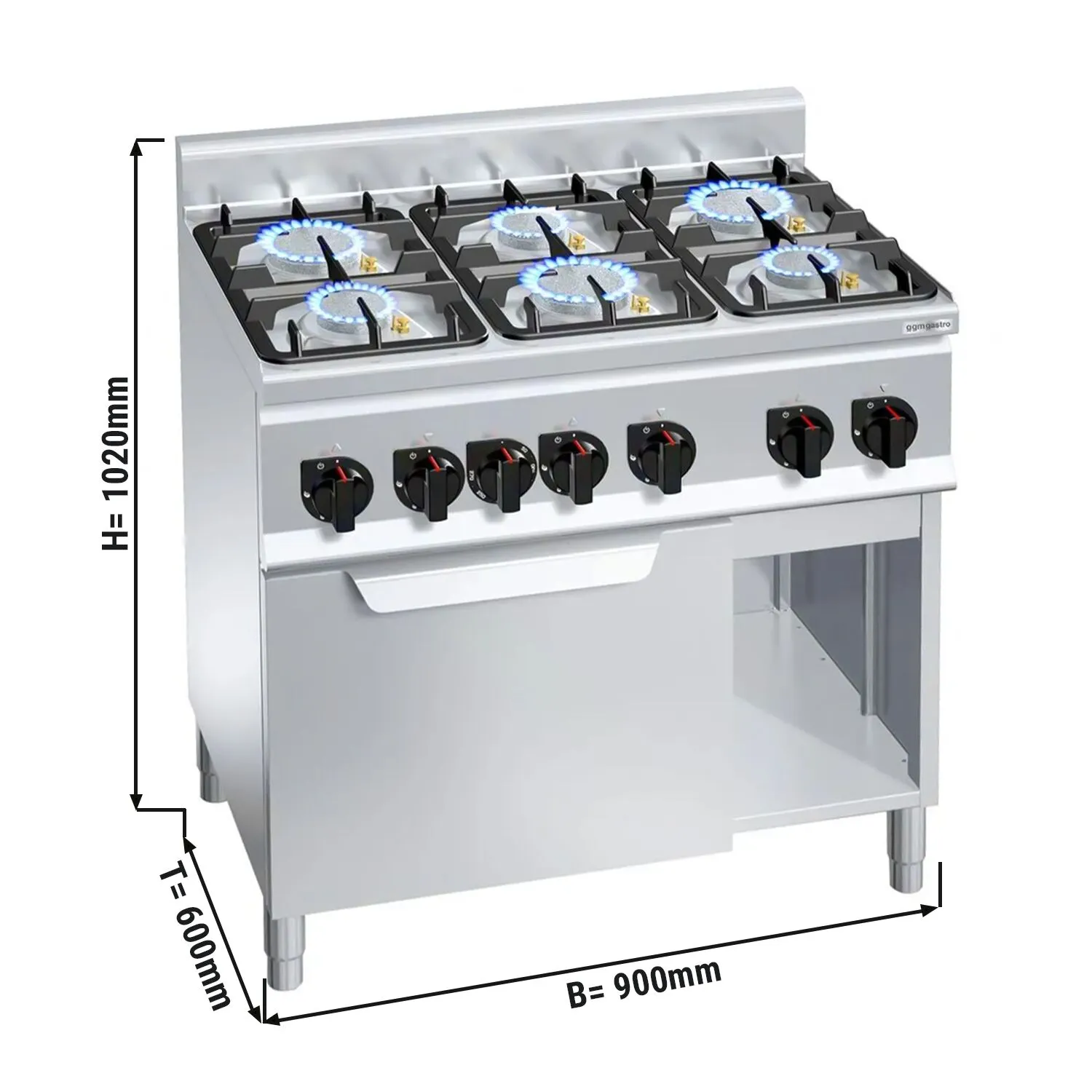 Напольная плита газовая GGM-Gastro GHB969P GB4 0