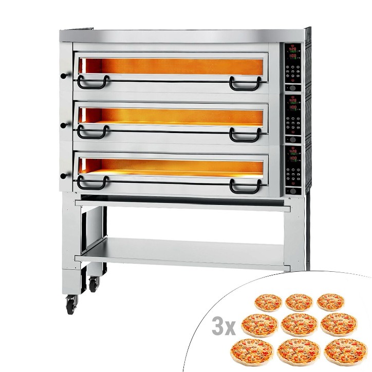 Печь для пиццы, 6+6+6 х 34 см, 3 камеры GGM Gastro 3#POP634E#HP6#UG6 1