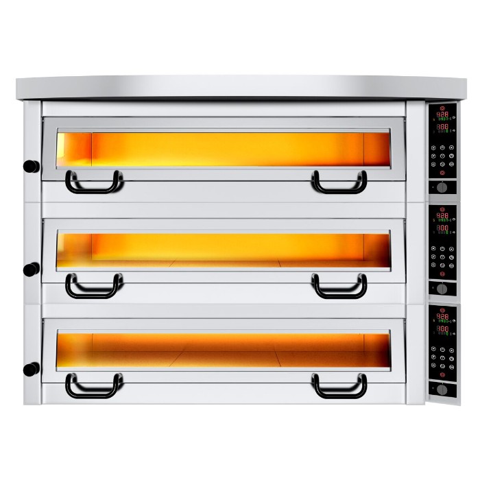 Печь для пиццы, 4+4+4 х 34 см, 3 камеры GGM Gastro 3#POP434E#HP4#UG4 1