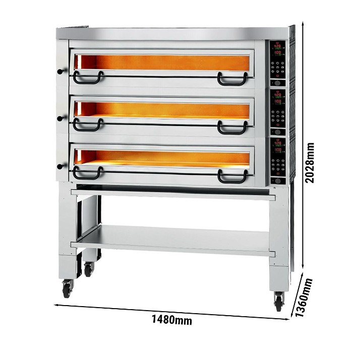 Печь для пиццы, 9+9+9 х 34 см, 3 камеры GGM Gastro 3#POP934E#HP9#UG9 0