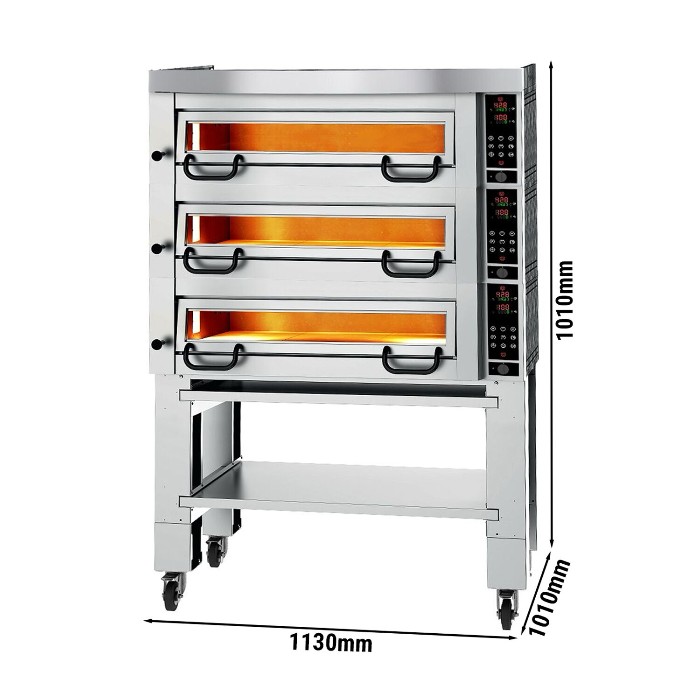 Печь для пиццы, 4+4+4 х 34 см, 3 камеры GGM Gastro 3#POP434E#HP4#UG4 0