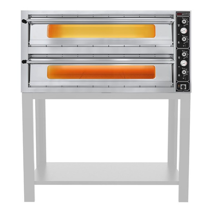 Піч для піци з шамотним каменем - 6+6 x 30 см GGM Gastro PDI30B-V 1