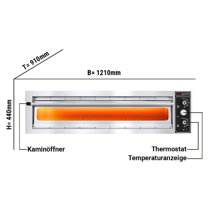 Печь для пиццы с шамотным камнем - 6x 30 cm GGM Gastro PDI630VB 0
