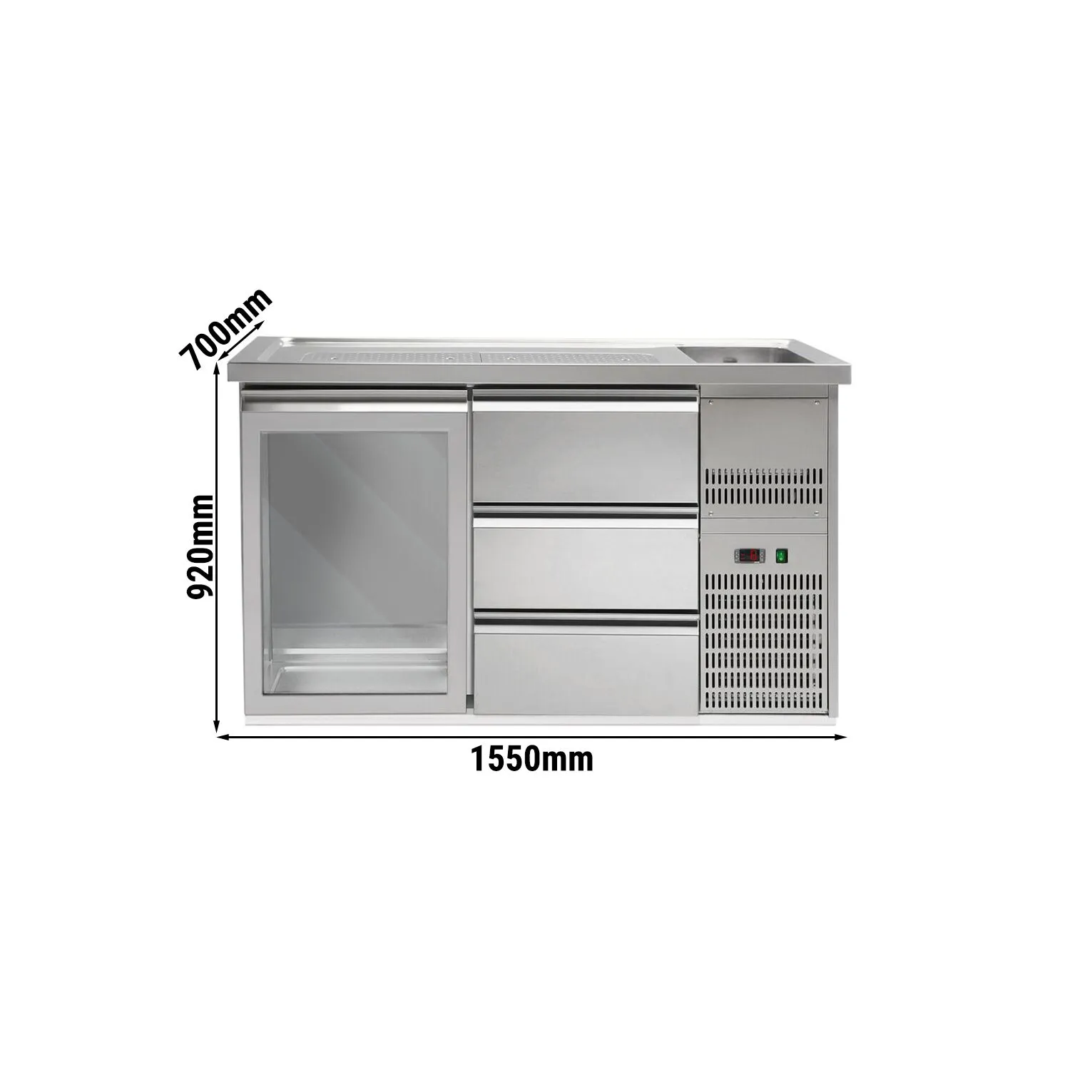 Пивной прилавок 1,5 x 0,7 м GGM Gastro BRA157N#GTA#SBA1313 0