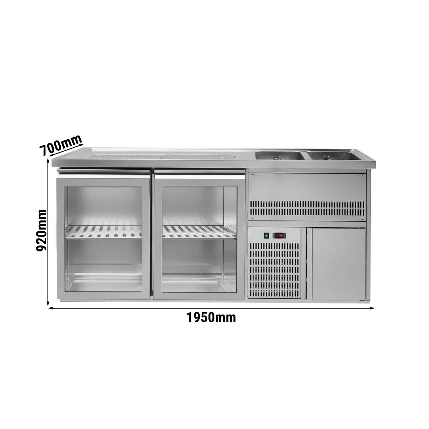 Пивной прилавок 1,95 x 0,7 м GGM Gastro BRA207N#2#GTA 0
