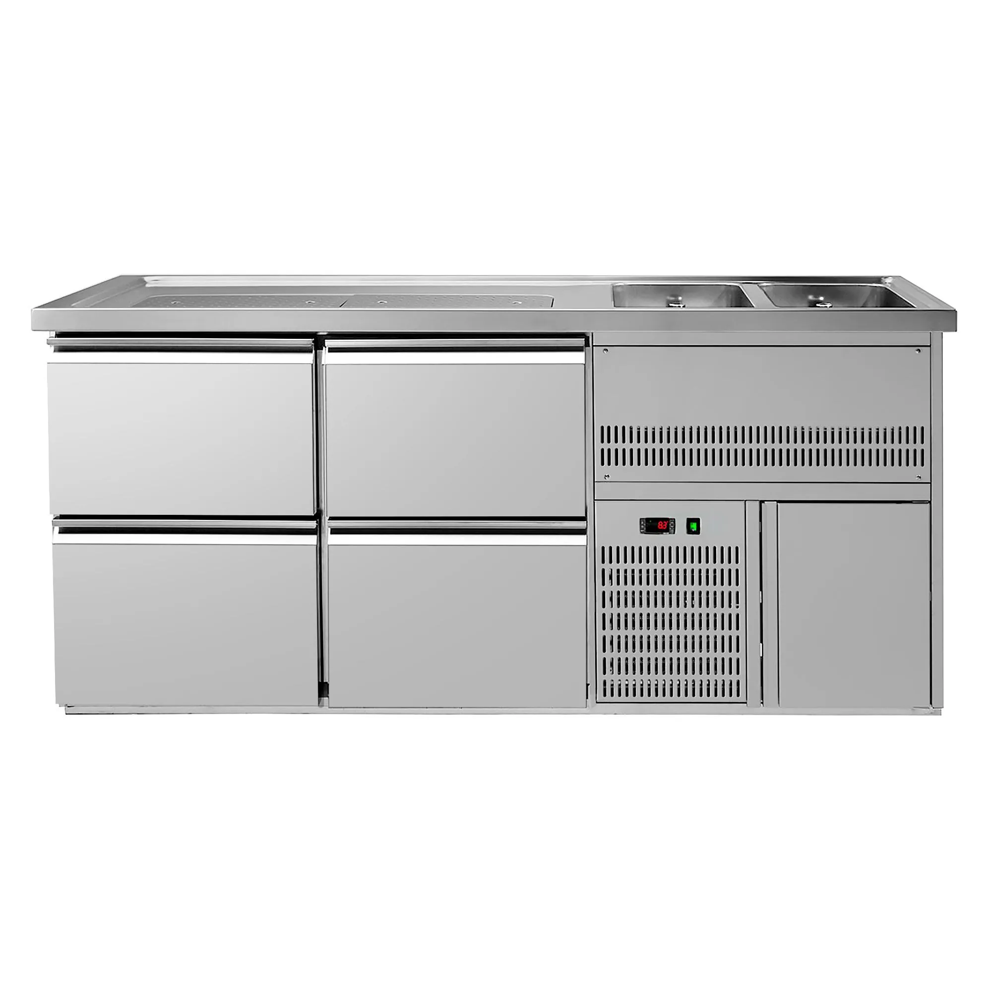 Пивной прилавок 1,95 x 0,7 м - с 4 выдвижными секциями 1/2 GGM Gastro BRA207N#2#SBA1212 1