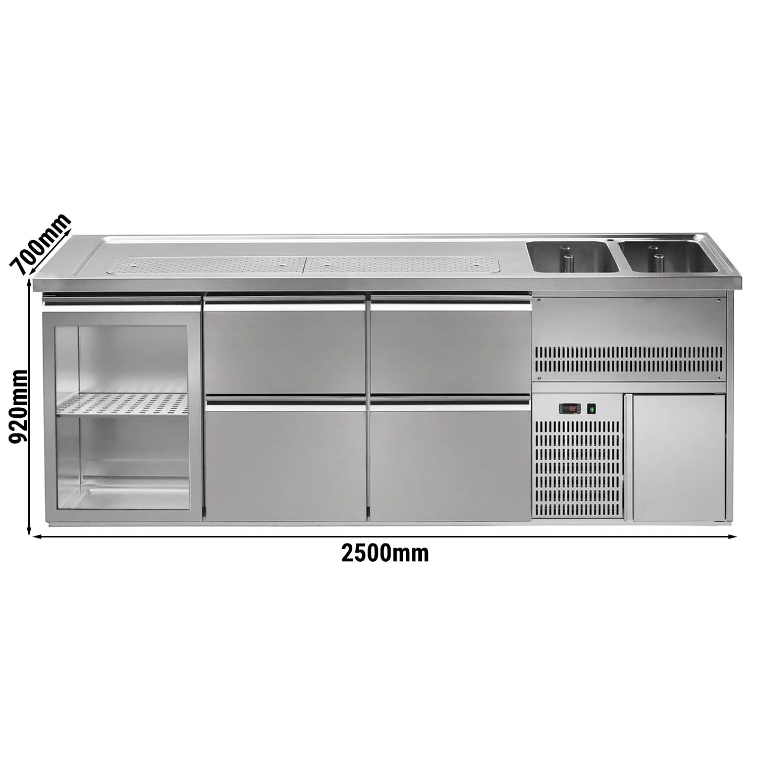 Пивной прилавок 2,5 x 0,7 м GGM Gastro BRA257N#GTA#2#SBA2535 0