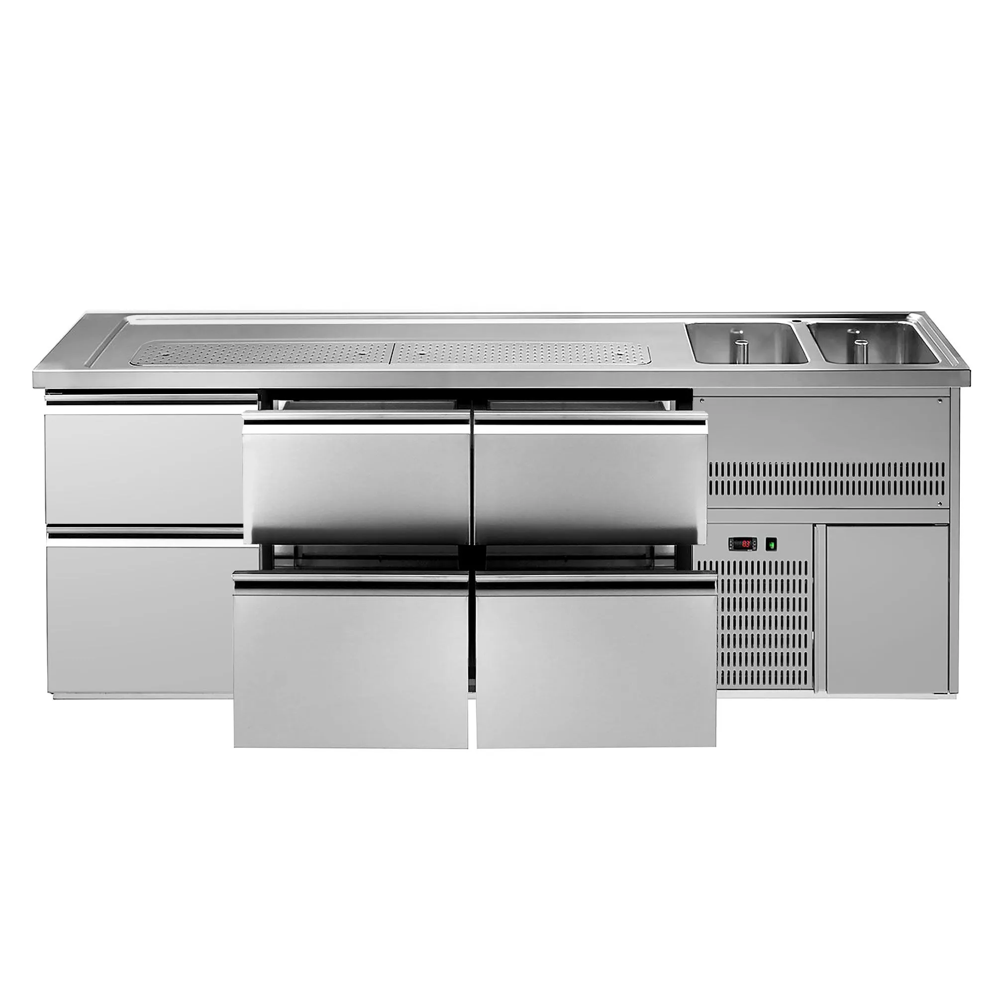 Пивний прилавок 2,5 x 0,7 м - з 6 висувними секціями 2/5+3/5 GGM Gastro BRA257N#3#SBA2535 1