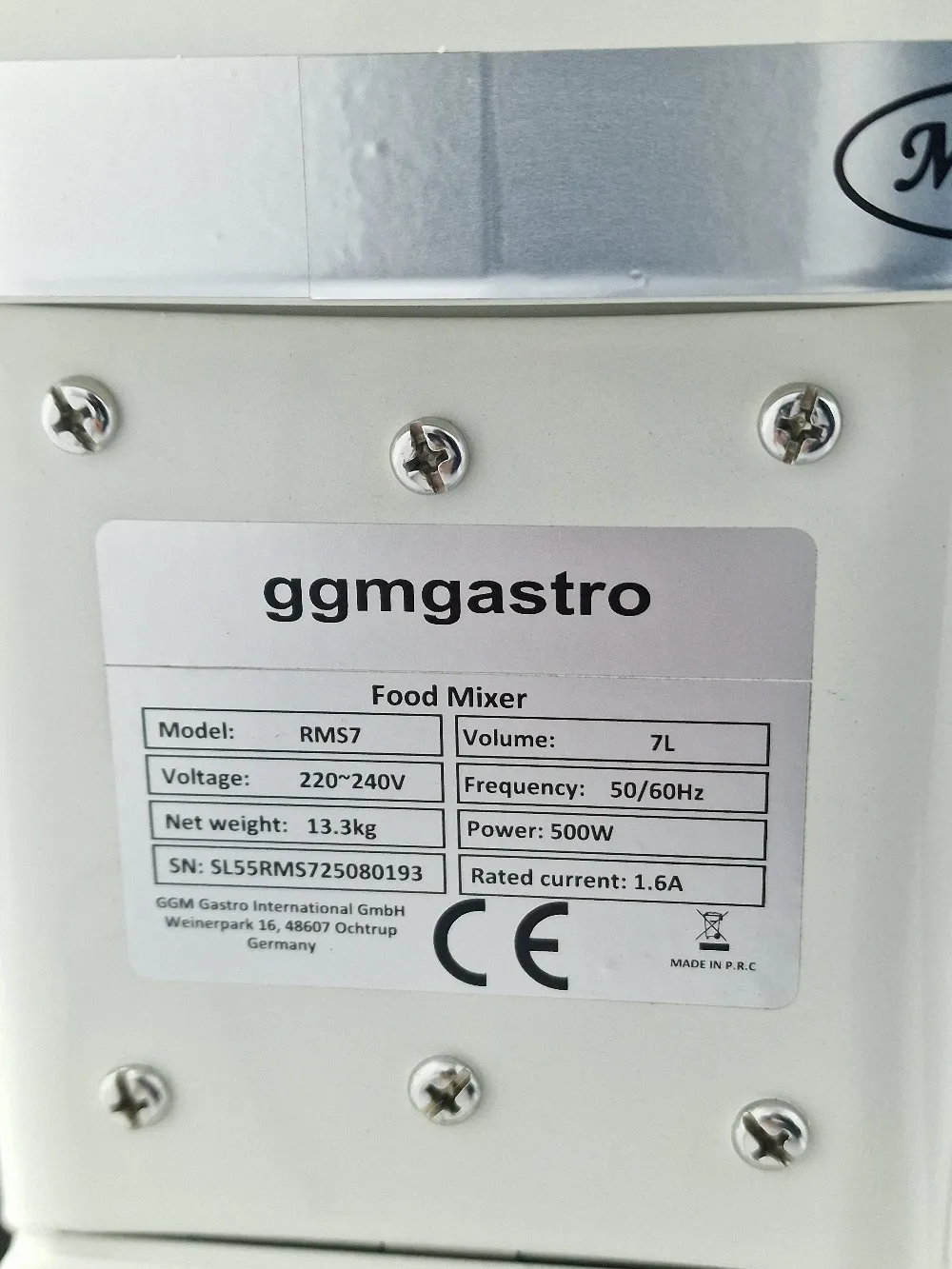 Планетарный миксер 7 литра GGM Gastro RMS7 3