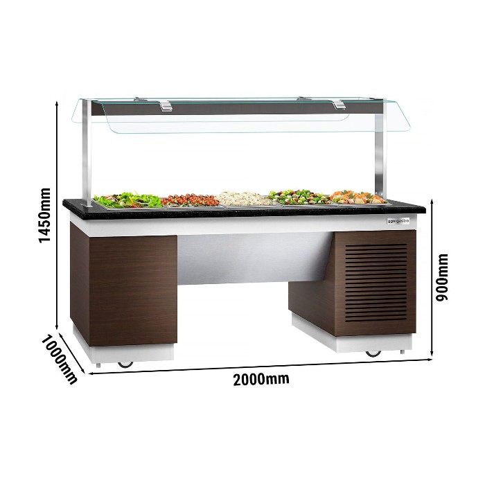 Салат-бар охлаждаемый  2,0 x 1,0 м - 5 х GN 1/1 GGM Gastro KPIN219 0