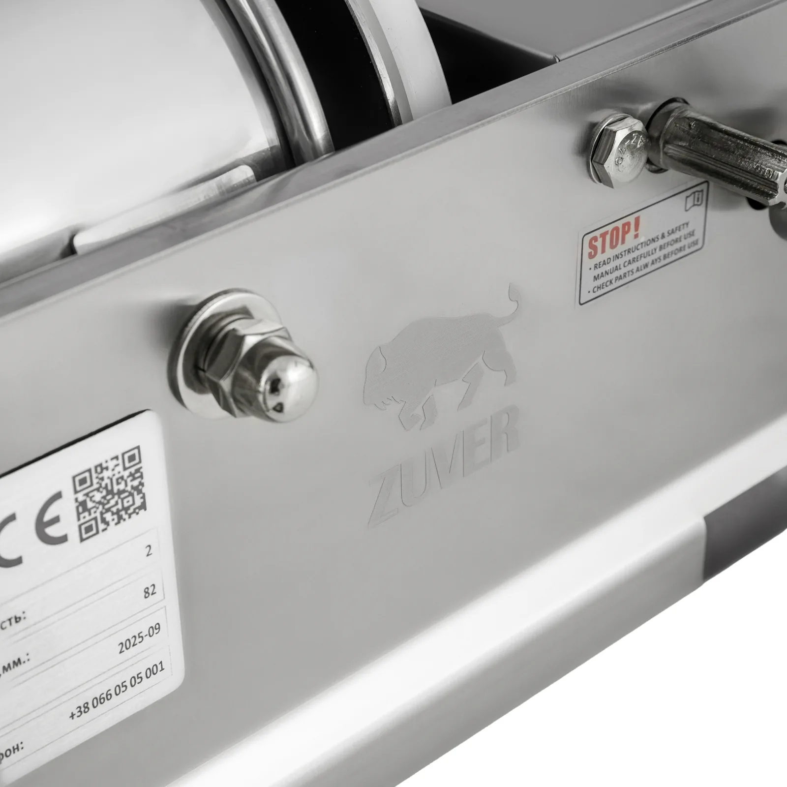 Шприц колбасный ZUVER Stuffer Horizontal 3 (SH-3) корпус нержавеющая сталь S/S201 (премиальная марка), крепкие шестерни, 2 скорости, 5 насадок, 2 уплотнительных кольца 3