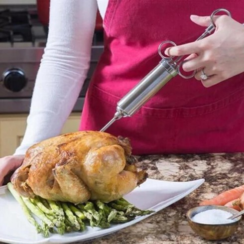 Шприц кухонний з нержавіючої сталі для маринування м'яса та птиці ZUVER MEAT-3 3
