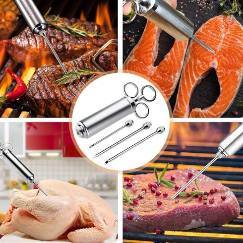 Шприц кухонний з нержавіючої сталі для маринування м'яса та птиці ZUVER MEAT-3 6