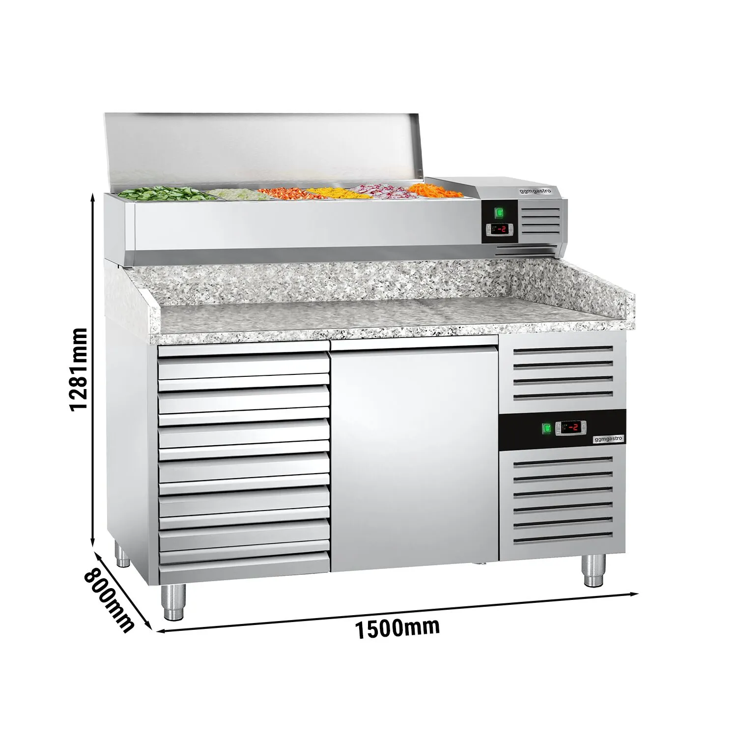 Стіл холодильний для піци PREMIUM GGM-Gastro POS158SND#AGG154END 0