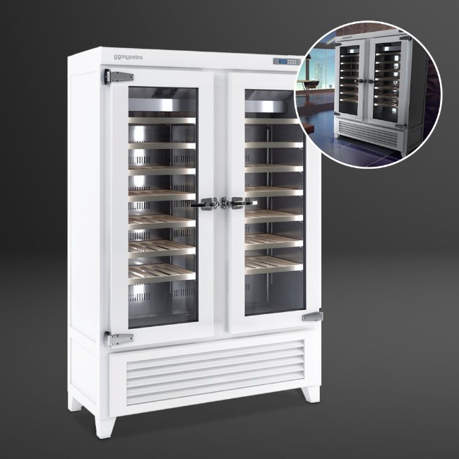 Винний холодильник білий PREMIUM PLUS-640 л GGM Gastro WKI640W 0