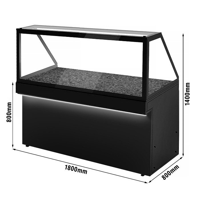 Витрина тепловая - 1,3 x 0,8 m GGM Gastro WHVA188-N 1