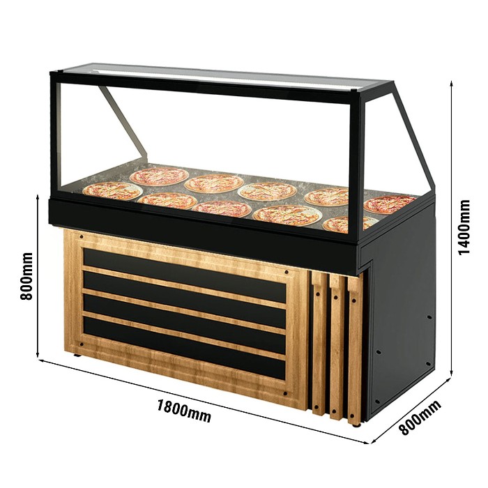 Витрина тепловая - 1,3 x 0,8 m GGM Gastro WHVA188-N 2