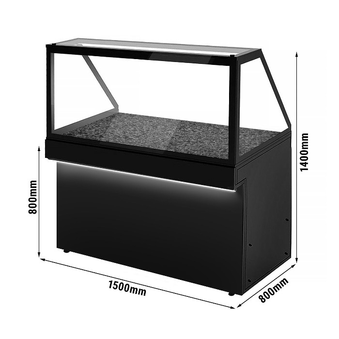 Витрина тепловая - 1,3 x 0,8 m GGM Gastro WHVA158 0