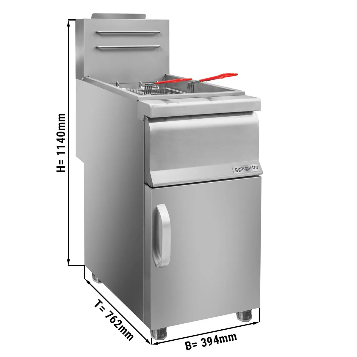 Высококачественная газовая фритюрница 16 L / 27kW GGM Gastro GFK481-16 0