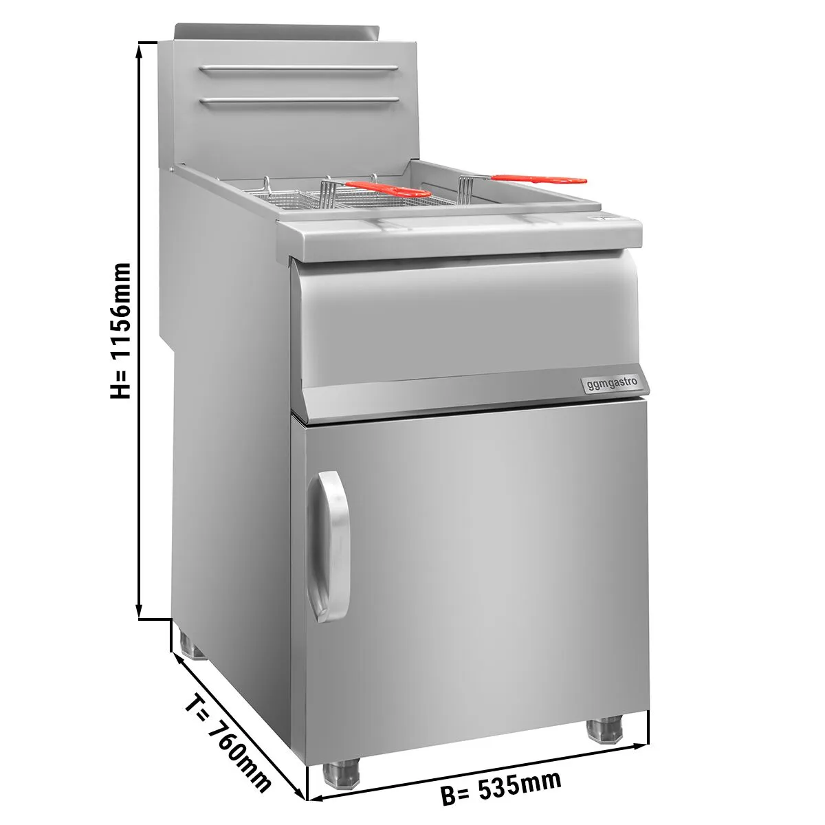 Высококачественная газовая фритюрница 40 L / 45kW GGM Gastro GFK591-40 0