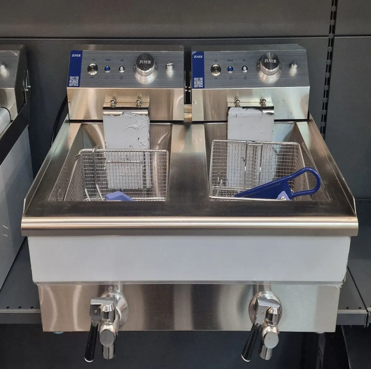 Фритюрниця професійна двопостова з краном ZUVER 2X10 Texas із захистом від перегріву 7