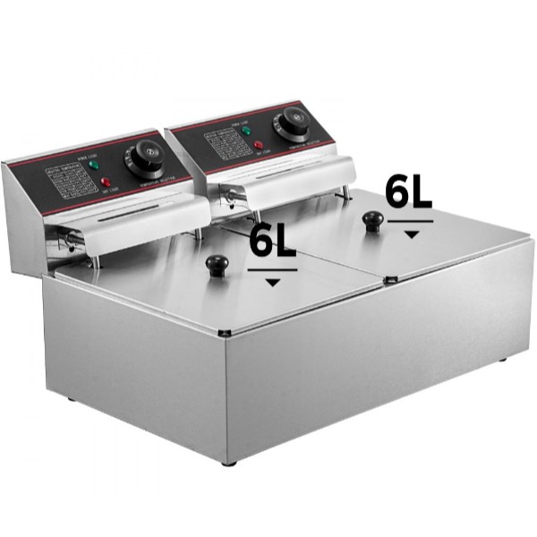 Фритюрница VEVOR YB-82 6 L + 6 L 5000W 0