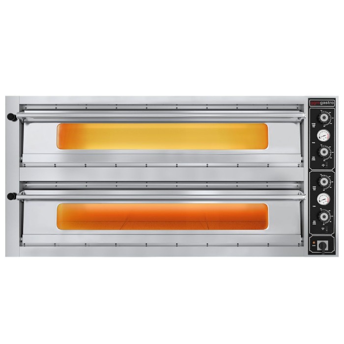 Печь для пиццы с шамотным камнем - 6 + 6 x 30 см GGM Gastro PDI30B-V