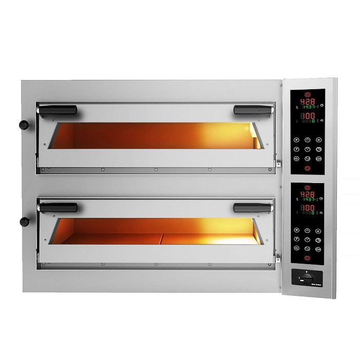 Электрическая печь для пиццы 4 + 4 x 35 см - touch сенсорный GGM Gastro PDP44TC-N