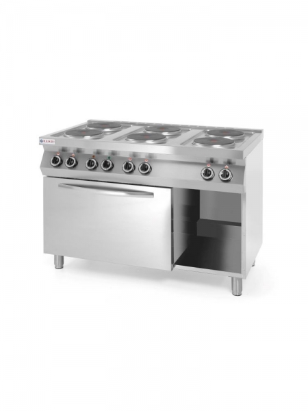 Плита електрична 6-ти конфорочна Kitchen Line Hendi 226247 з електричною конвекційною жарочною шафою GN 1/1