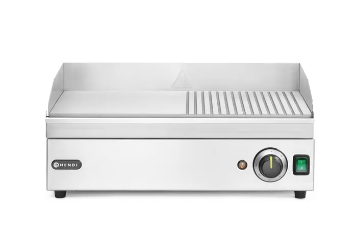 Поверхность для жарки-гриль - 1/2 - гладкая, 1/2 - рифленая - Kitchen Line, 20-240В/2400Вт, 527х404х(В)233мм 154946 Hendi Stainless steel