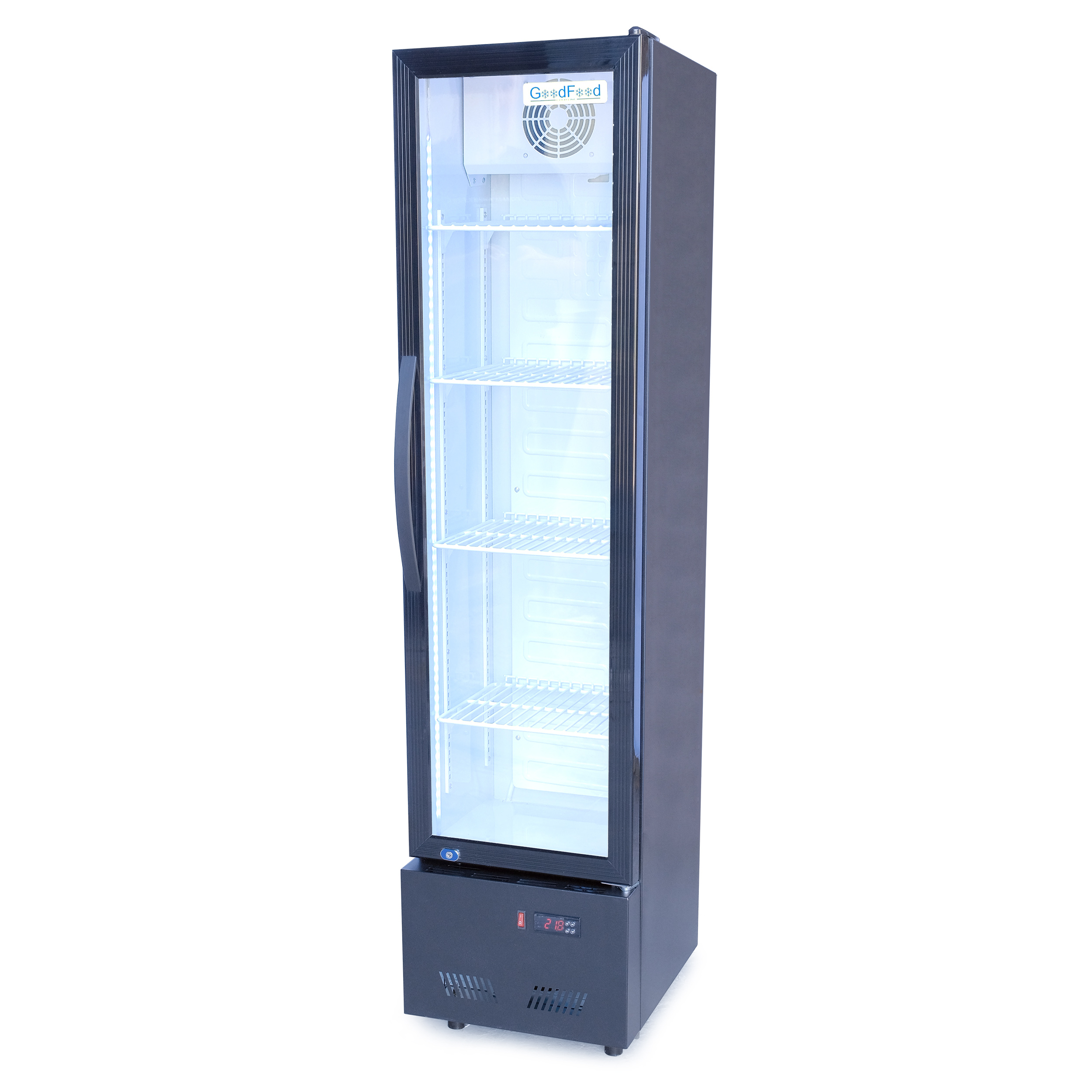 Шафа холодильна для напоїв GoodFood BC160NBW2LED чорна-біла