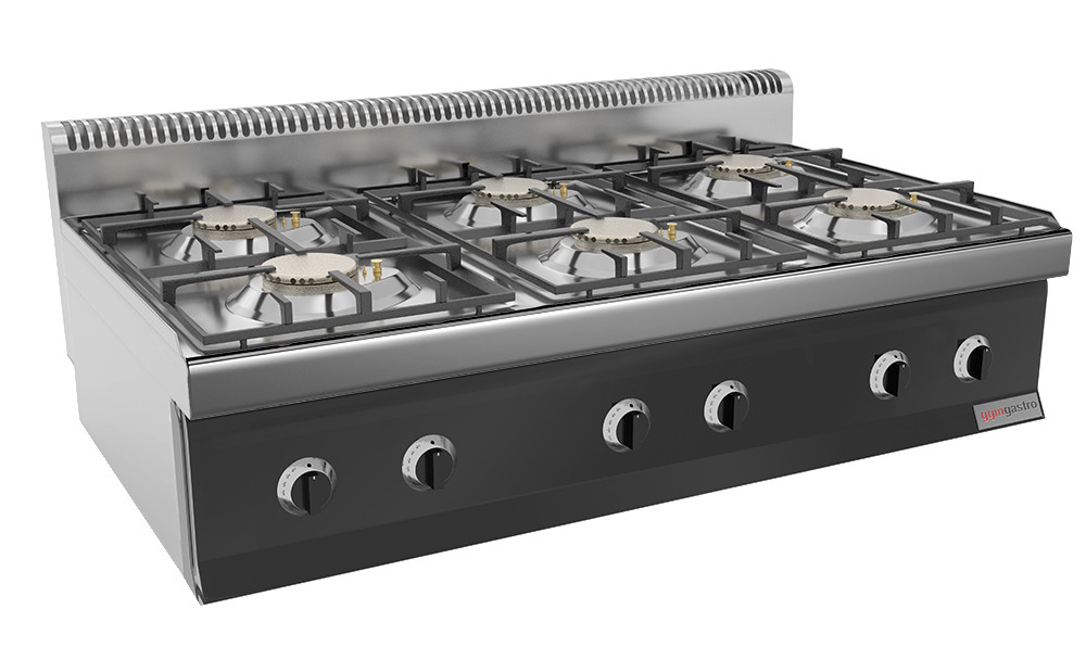 Плита газовая с 6 конфорками (36 кВт) с автоподжигом GGM Gastro GHK173M