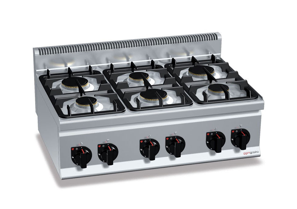 Плита газова з 6 конфорками GGM Gastro GHB963P